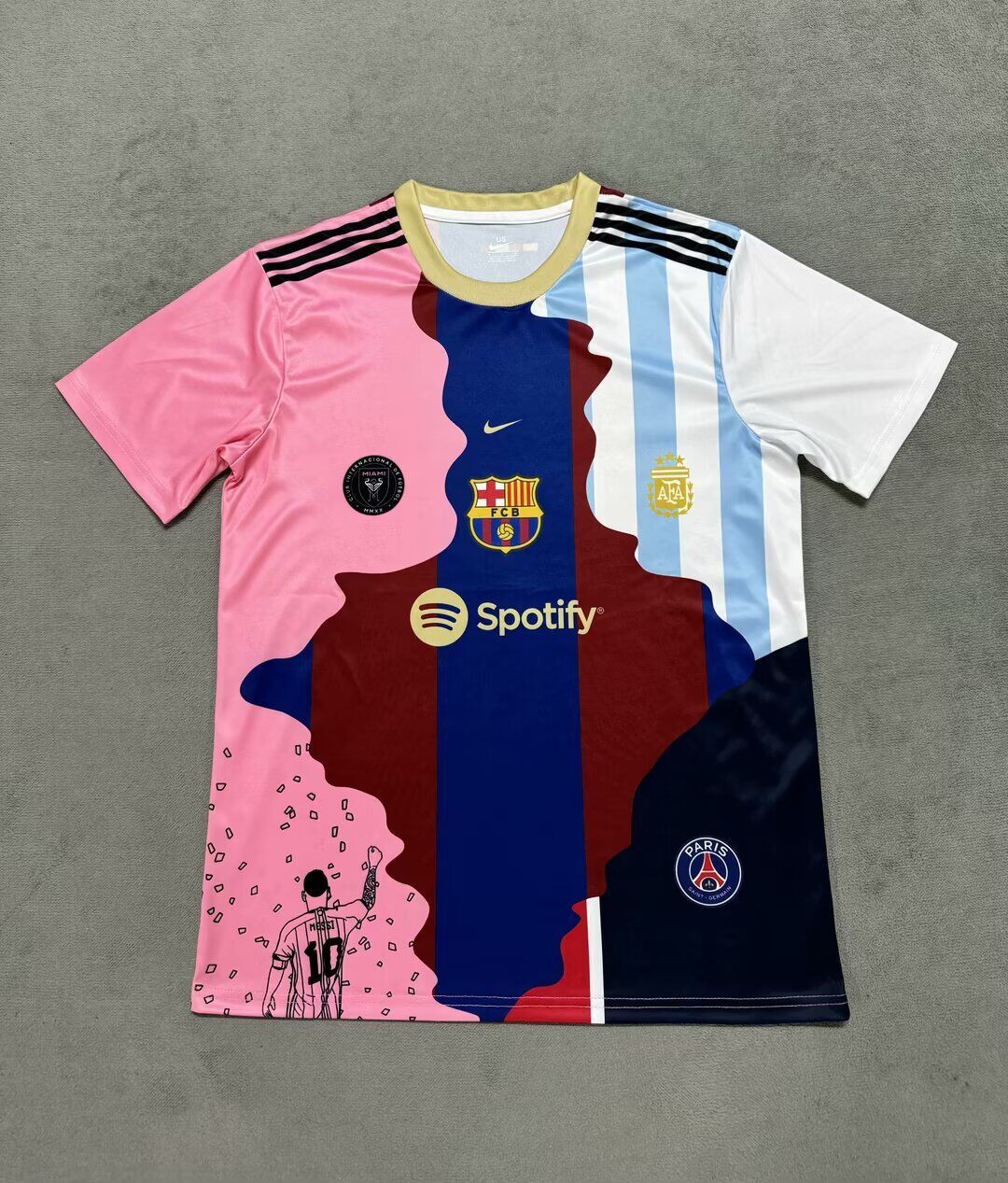Lionel Messi Barcelona + Argentina Legend Special Jersey Trikot Maillot Soccer Shirt