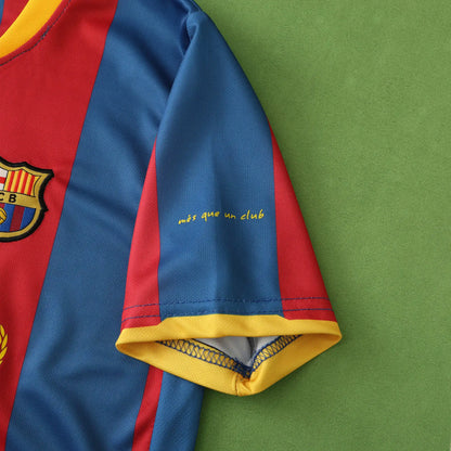 Lionel Messi Barcelona 2011 London Final Kids Retro Football Jersey Kit