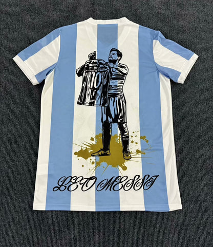 Lionel Messi GOAT Argentina Champion Special Jersey Trikot Maillot Soccer Shirt