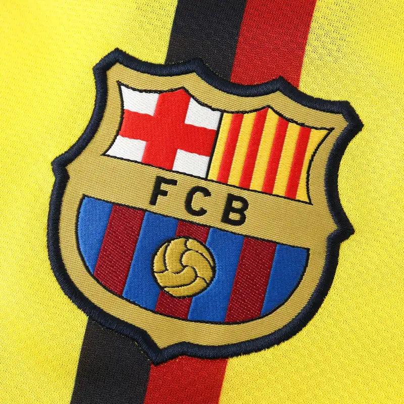 Lionel Messi FC Barcelona 08/09 Season Yellow Away Retro Jersey Trikot Soccer Shirt
