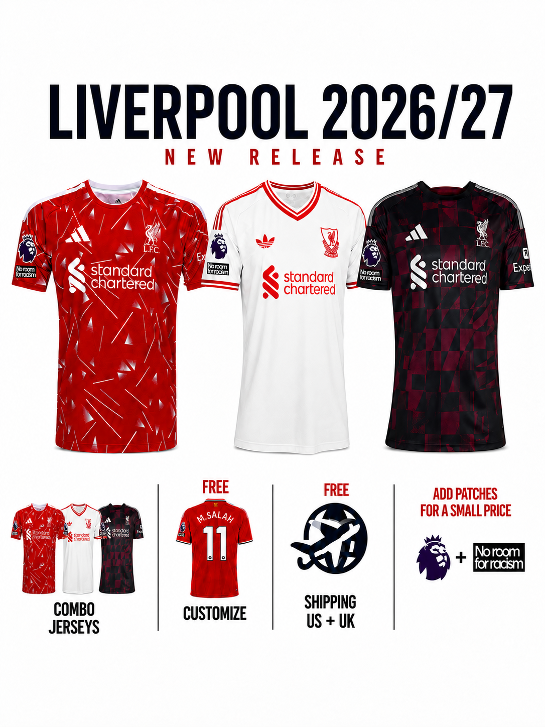 Combo Liverpool 3 Jerseys 26/27 for $89.90 Free Shipping Worldwide