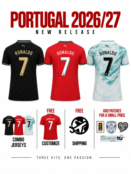 Combo CR7 LAST DANCE Portugal 3 Jerseys 26/27 for $79,8 Free Shipping Worldwide