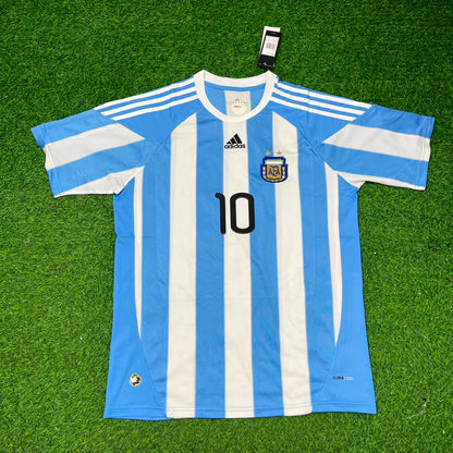 Lionel Messi 10- 2010 World Cup Argentina Retro Jersey