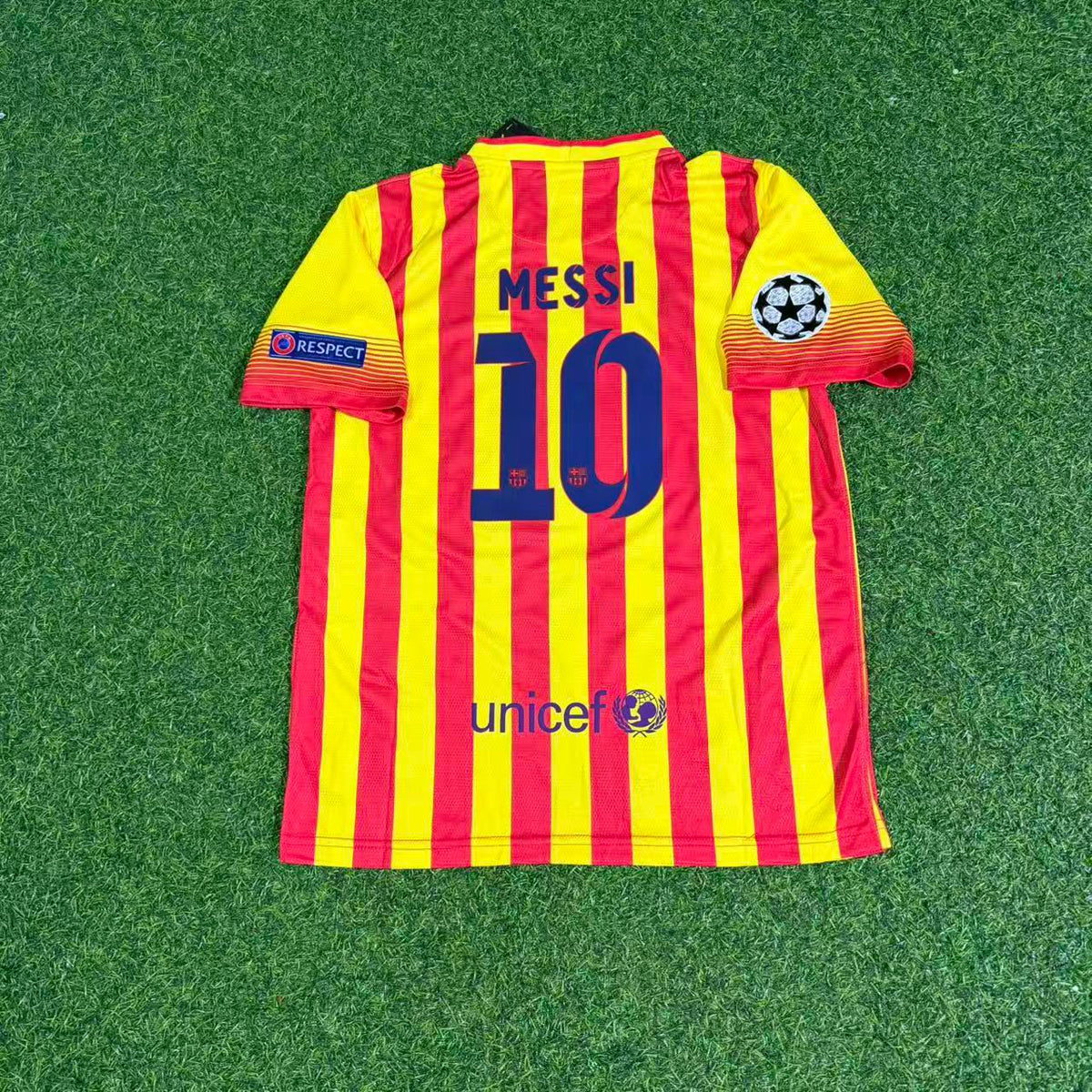 Lionel Messi 10 - Barcelona 2013/2014 Yellow Red Retro Jersey Trikot