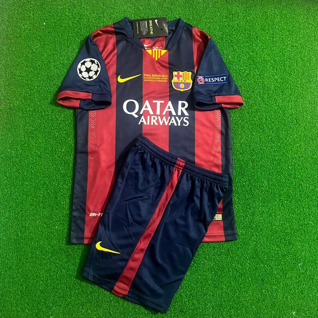 Lionel Messi Barcelona 14/15 Home Kids Kit Jersey for Children – | KinderTrikot | Maillot Enfant Soccer Shirt