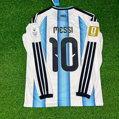 Lionel Messi #10 Argentina 2026 World Cup Home Legacy Patch Long Sleeve Football Jersey