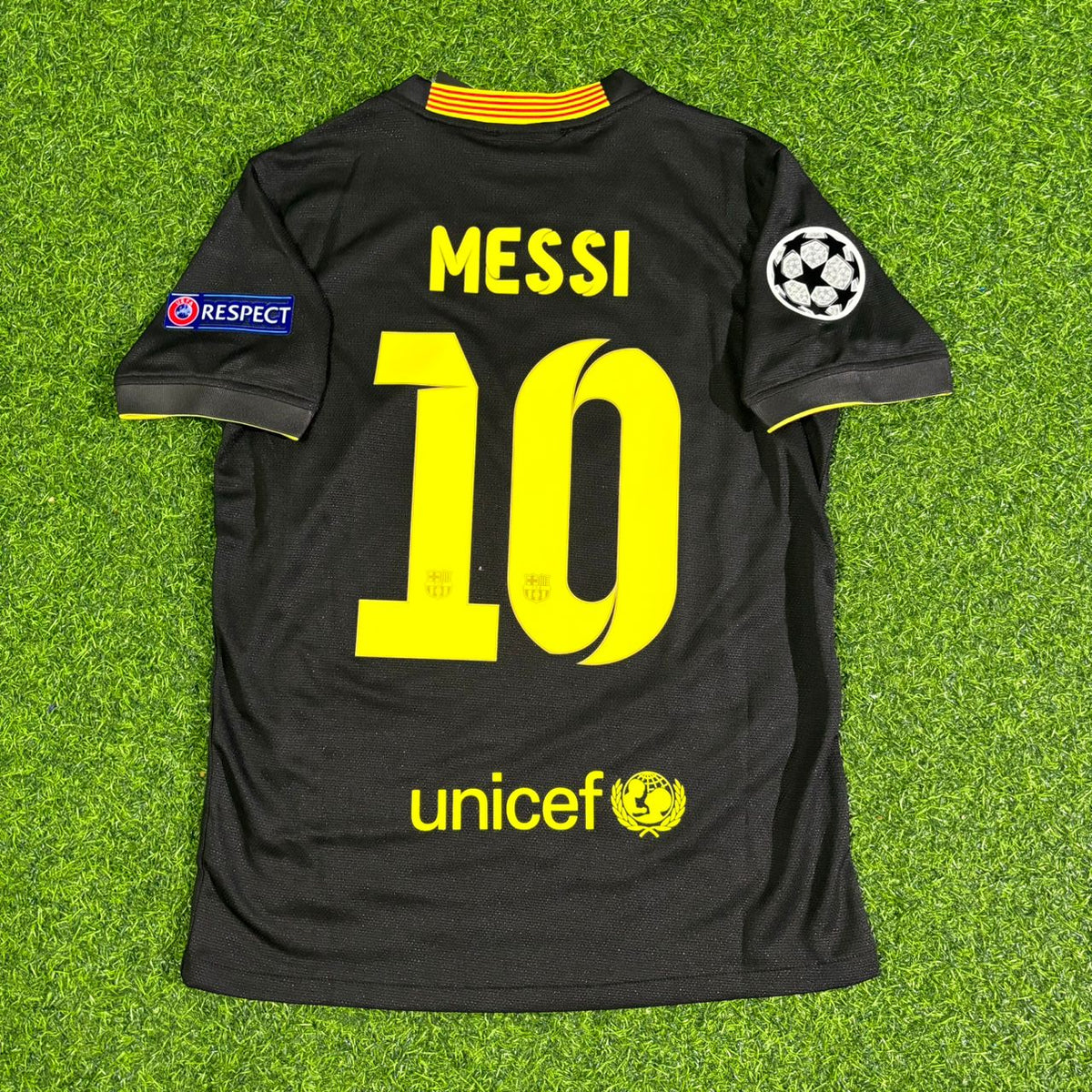 Lionel Messi #10 Barcelona 2013-2014 Black Retro Football Jersey