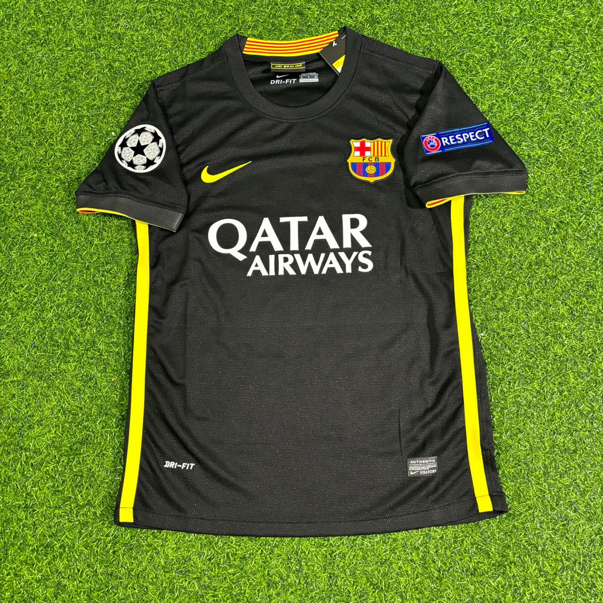 Lionel Messi #10 Barcelona 2013-2014 Black Retro Football Jersey