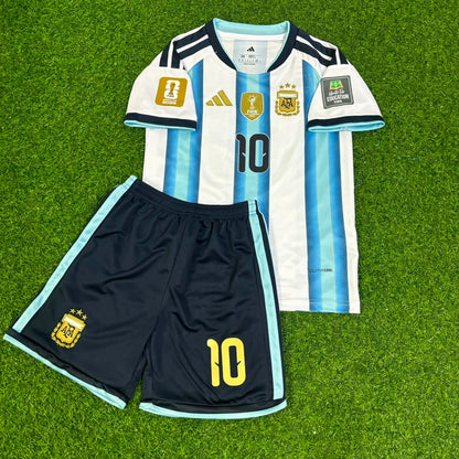 Lionel Messi #10 Argentina 2026 World Cup Home Kids Patch Football Jersey