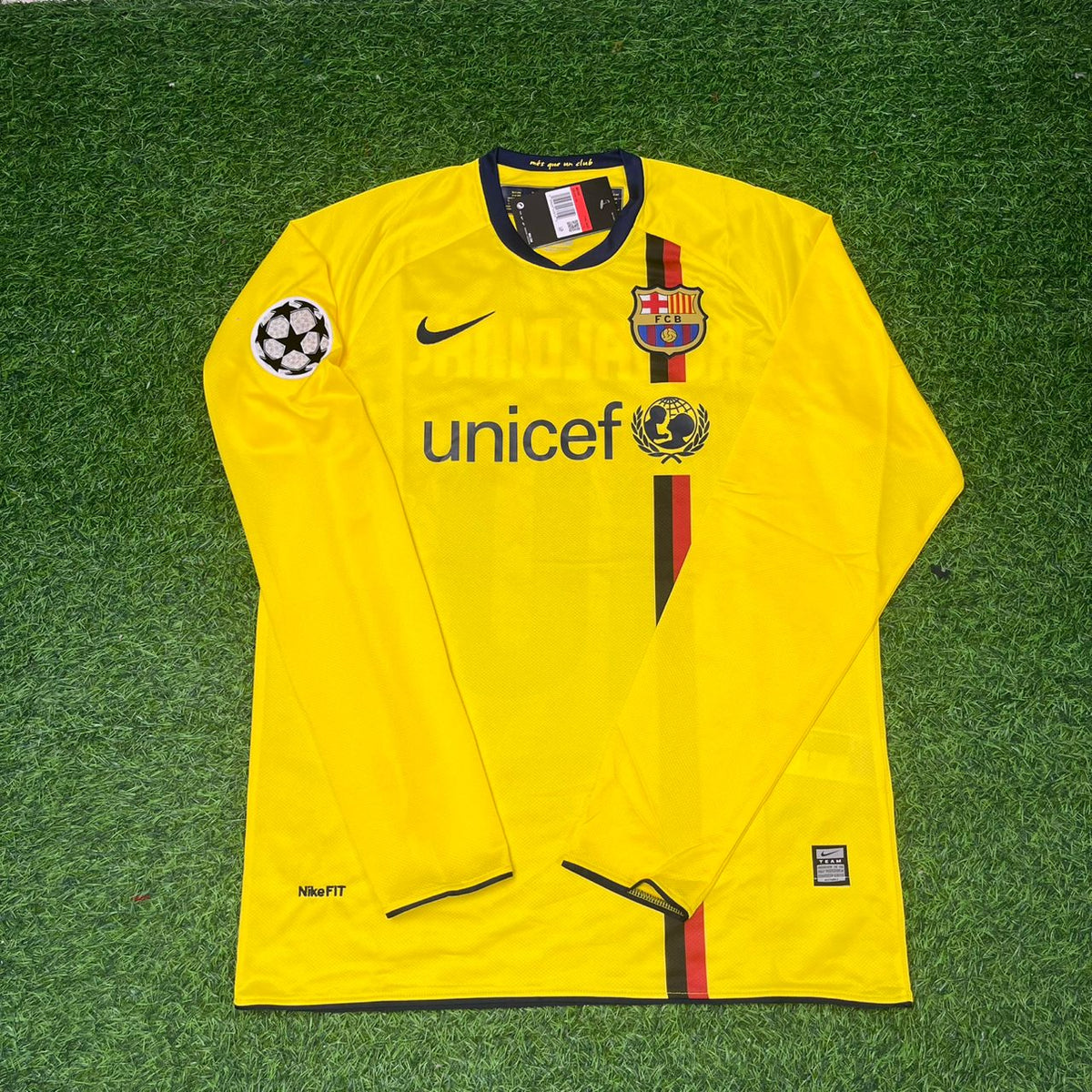 Lionel Messi FC Barcelona 08/09 Season Yellow Away Retro Jersey Trikot Soccer Shirt