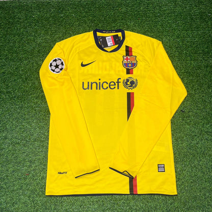 Lionel Messi FC Barcelona 08/09 Season Yellow Away Retro Jersey Trikot Soccer Shirt