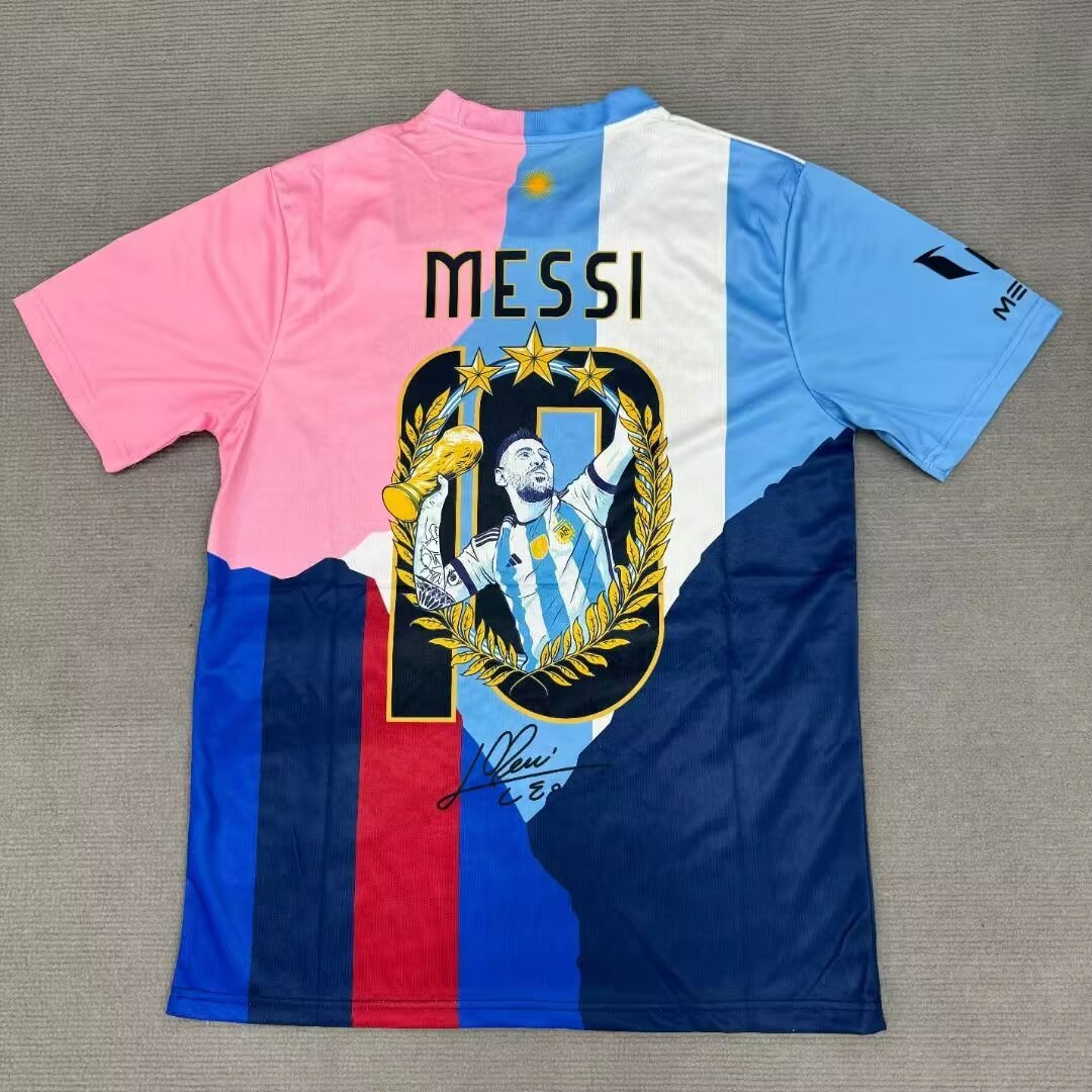 Lionel Messi GOAT Combo All Teams Commemorative Jersey Trikot Maillot Soccer Shirt