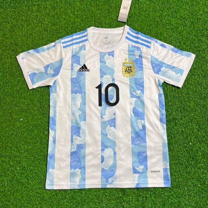 Lionel Messi 10 - Argentina Retro Kit Jersey Trikot Maillot Soccer Shirt