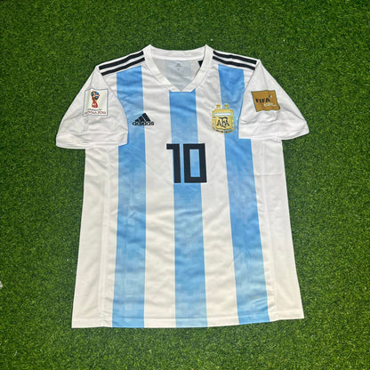 Lionel Messi #10 Argentina 2018 World Cup Home Retro Jersey