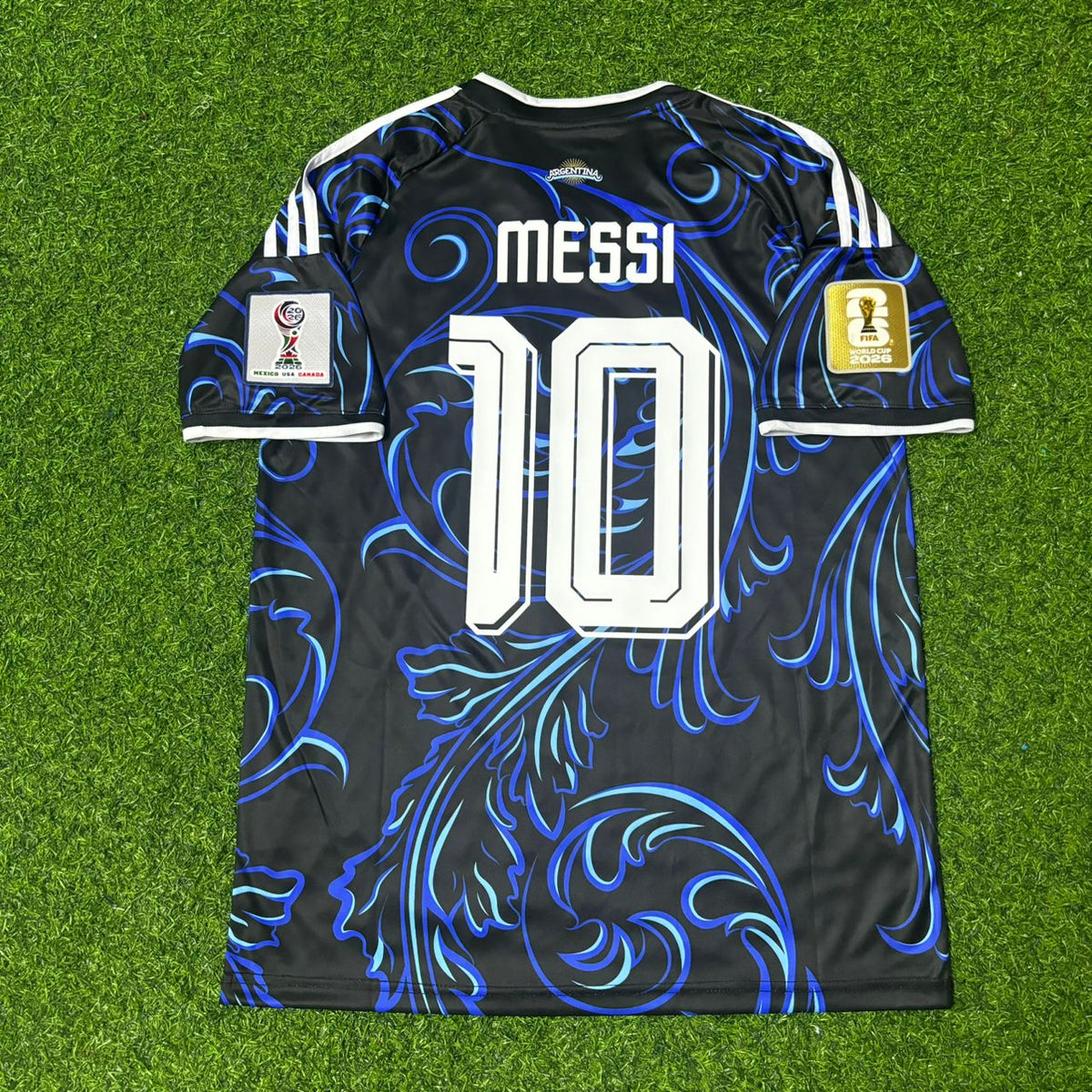 Lionel Messi #10 Argentina 2026 World Cup Golden Patch Football Jersey Kit