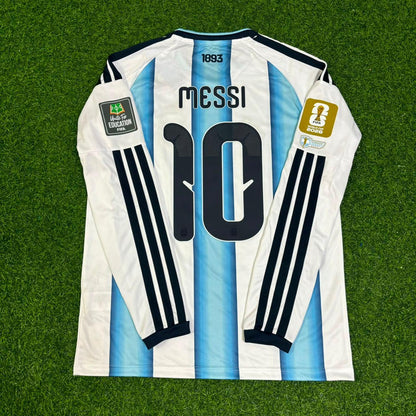 Lionel Messi #10 Argentina 2026 World Cup Home Legacy Patch Long Sleeve Football Jersey