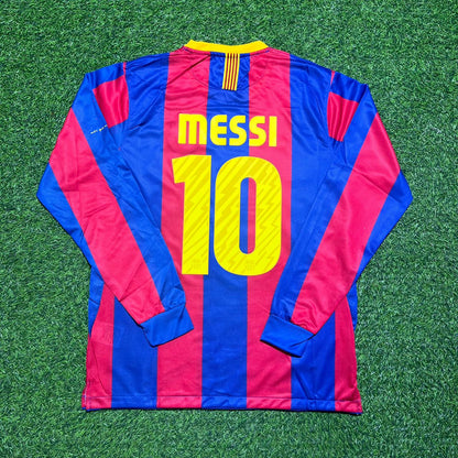 Lionel Messi #10 Barcelona 2011 Champions League Final Long Sleeve Football Jersey