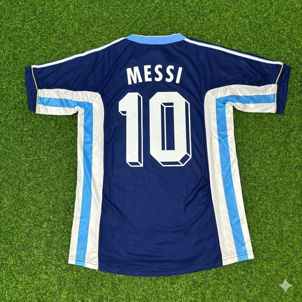 Lionel Messi #10 Argentina Blue Retro Football Jersey