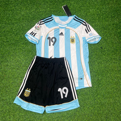 Lionel Messi Argentina 2006 World Cup Kids Retro Football Jersey