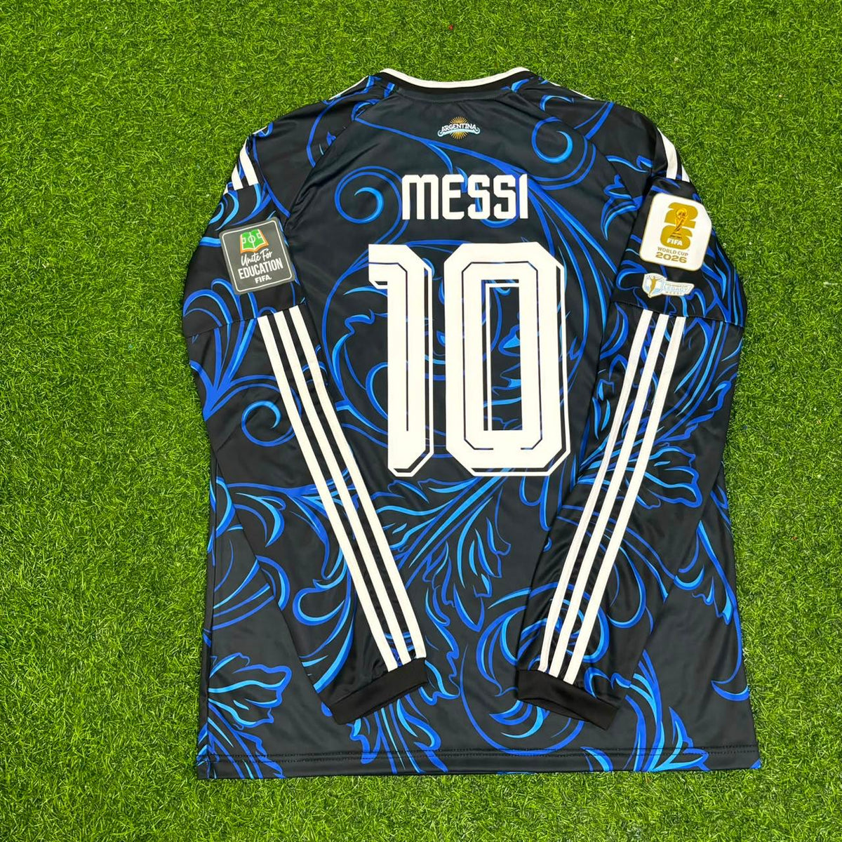 Lionel Messi Argentina 2026 World Cup Away Legacy Patch Long Sleeve Football Jersey