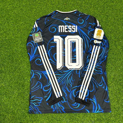 Lionel Messi Argentina 2026 World Cup Away Legacy Patch Long Sleeve Football Jersey