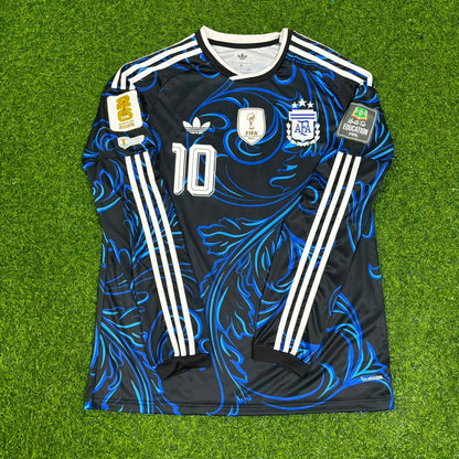Lionel Messi Argentina 2026 World Cup Away Legacy Patch Long Sleeve Football Jersey