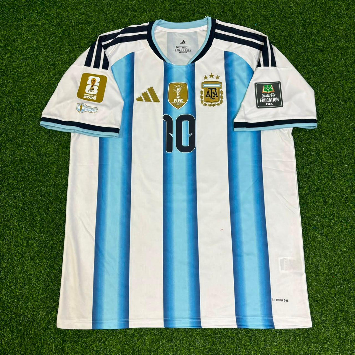 Lionel Messi Argentina 2026 World Cup Home Legacy Patch Football Jersey