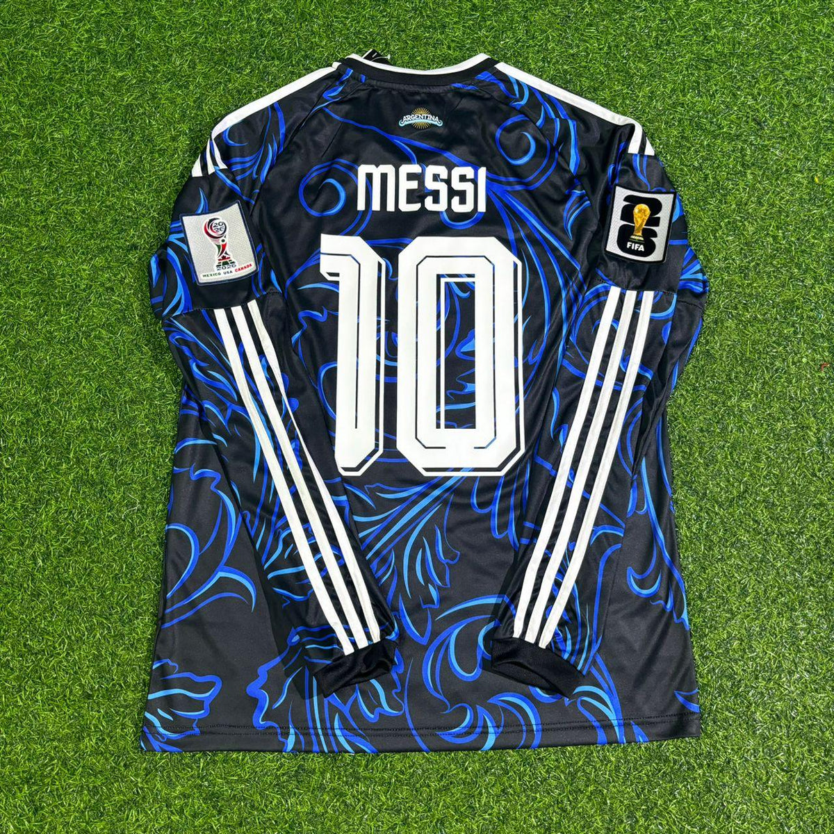 Lionel Messi Argentina 2026 World Cup Away Legacy Patch Long Sleeve Football Jersey
