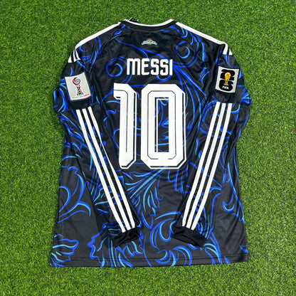 Lionel Messi Argentina 2026 World Cup Away Legacy Patch Long Sleeve Football Jersey