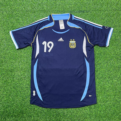 Lionel Messi Argentina 2006 World Cup Dark Blue Home Retro Football Jersey Kit