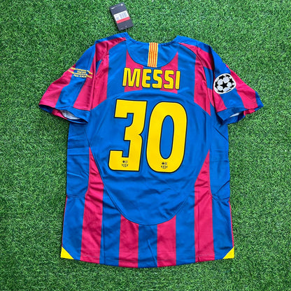 Lionel Messi #30 Barcelona 2006 Champions League Final Retro Football Jersey Soccer Shirt