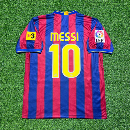 Lionel Messi Barcelona 2009-2010 Home Retro Football Jersey