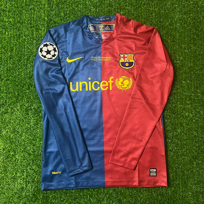 Lionel Messi Barcelona 2009 Roma Final Retro Jersey Trikot Maillot Soccer Shirt