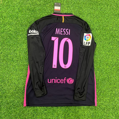 Lionel Messi Barcelona 2016/17 Retro Long Sleeve Football Jersey Kit