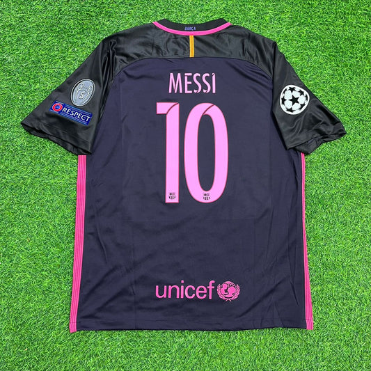 Lionel Messi Barcelona 2014/15 Retro Black Pink Jersey Maillot Trikot Maglia