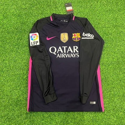 Lionel Messi Barcelona 2014-2015 Retro Long Sleeve Football Jersey