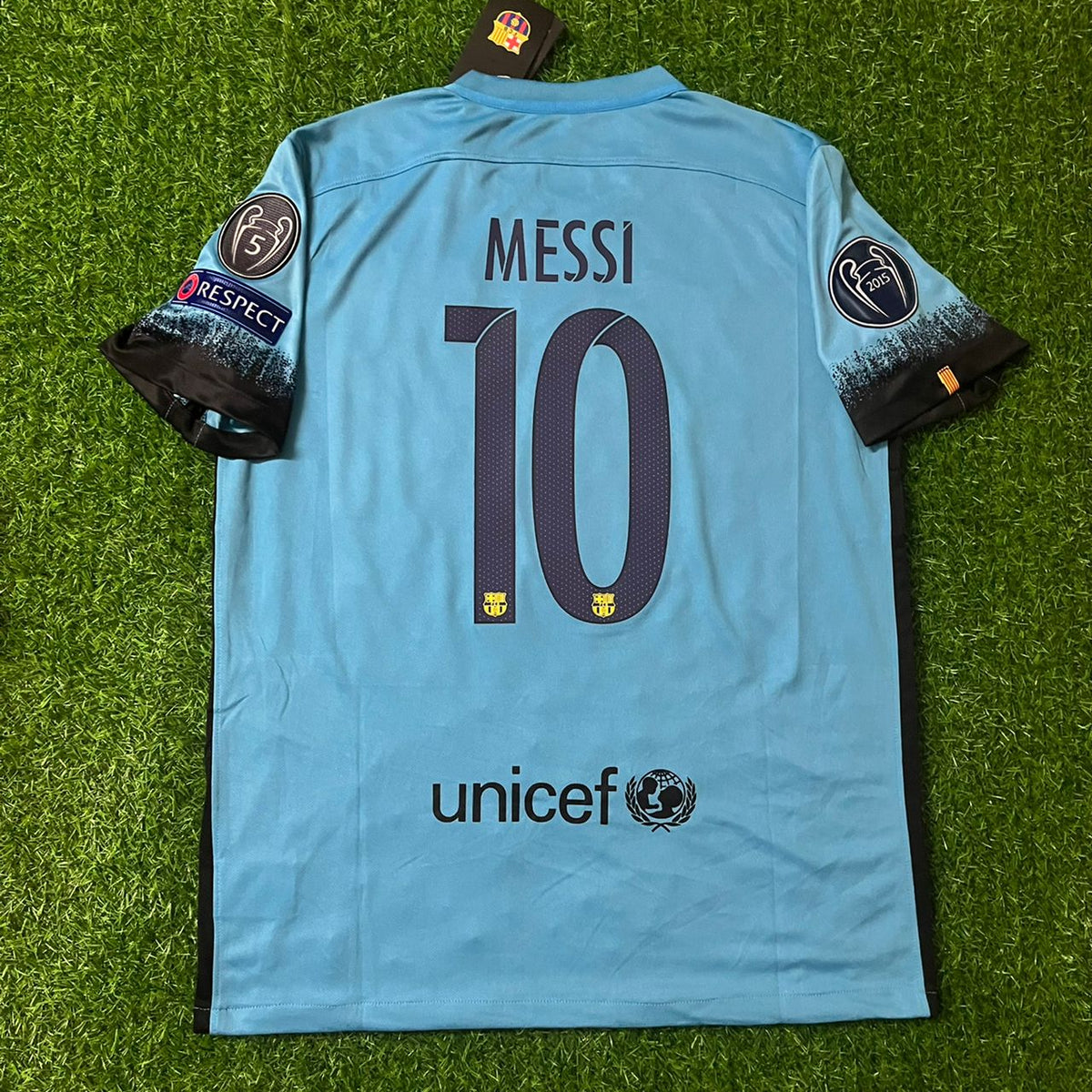 Lionel Messi Barcelona 2015-2016 Champions League Retro Jersey Maillot Trikot Maglia