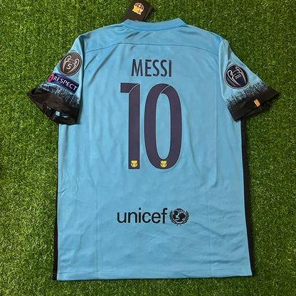 Lionel Messi Barcelona 2015-2016 Champions League Retro Jersey Maillot Trikot Maglia