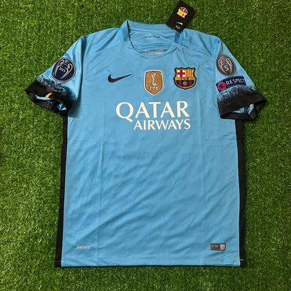 Lionel Messi Barcelona 2015-2016 Champions League Retro Jersey Maillot Trikot Maglia