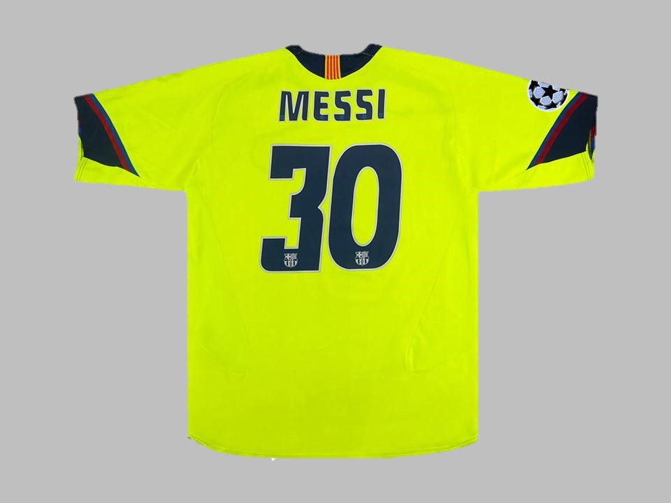 Lionel Messi #30 Barcelona 2005 2006 Green Yellow Retro Jersey Trikot Maillot Soccer Shirt