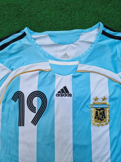 Lionel Messi Argentina 2006 World Cup Retro Long Sleeve Football Jersey