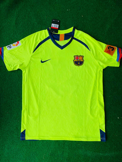 Lionel Messi #30 Barcelona 2005 2006 Green Yellow Retro Jersey Trikot Maillot Soccer Shirt