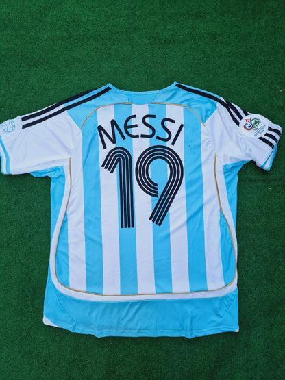 Lionel Messi Argentina 2006 World Cup Retro Soccer Jersey Maillot Trikot Maglia