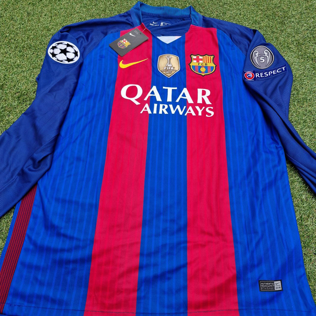 Lionel Messi Barcelona 2016 Special Edition Jersey with World Championship Patch Soccer Jersey