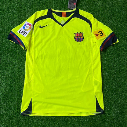 Lionel Messi #30 Barcelona 2005 2006 Green Yellow Retro Jersey Trikot Maillot Soccer Shirt